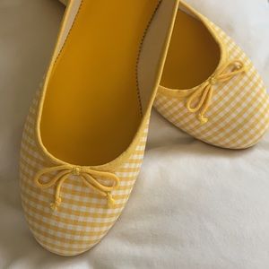 Yellow Gingham J.Crew Ballet Flats